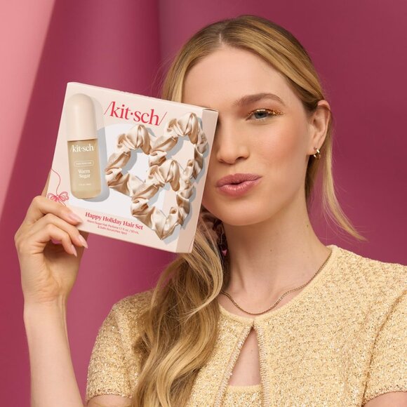 Satin Scrunchies & Warm Sugar Hair Perfume Holiday Set – Odor-Eliminating Tech main image 8